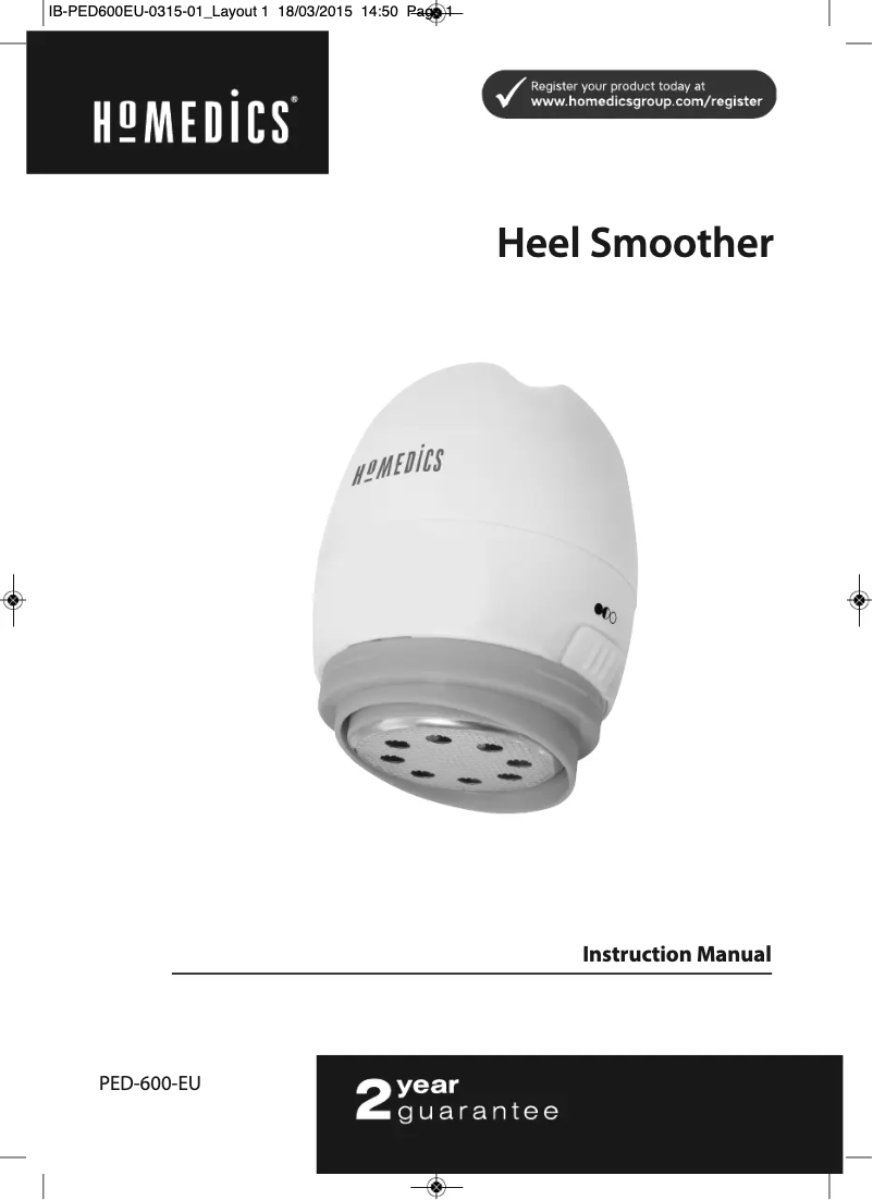 Page n°1 - Manuel utilisateur Homedics Heel Smoother PED-600