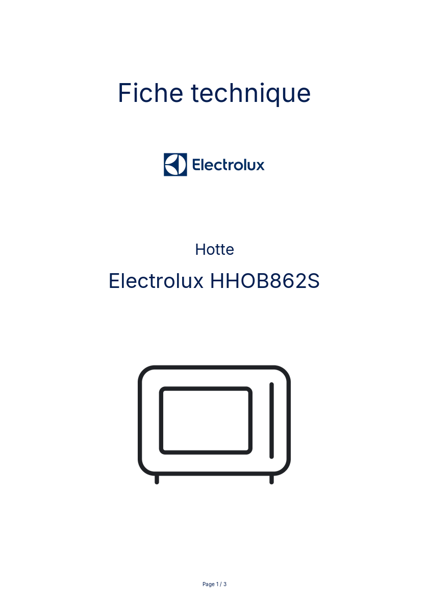 Image de la première page du manuel de l'appareil HHOB862S