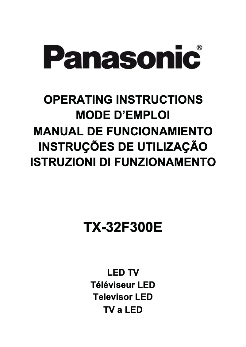 Imagen de la primera página del manual del dispositivo Viera TX-32F300E