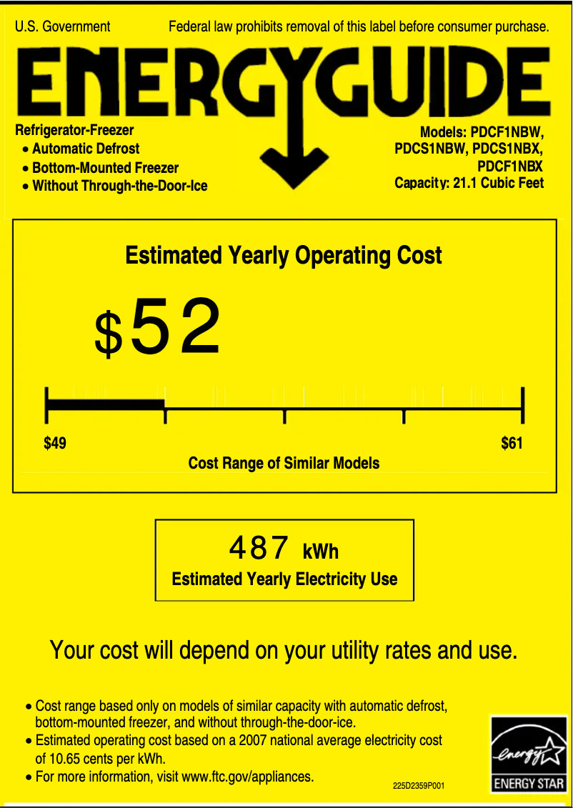 Image de la première page du manuel de l'appareil Profile PDCF1NBWBB