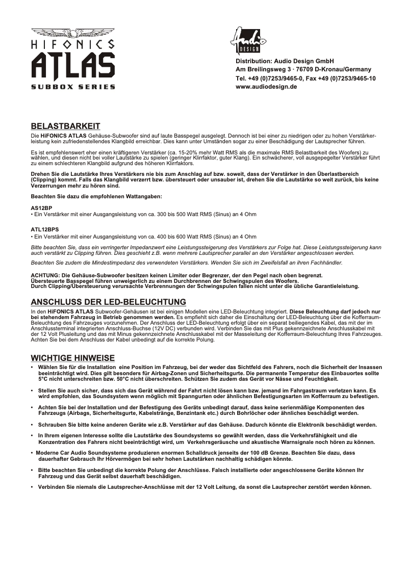 Image de la première page du manuel de l'appareil Atlas AS12BP