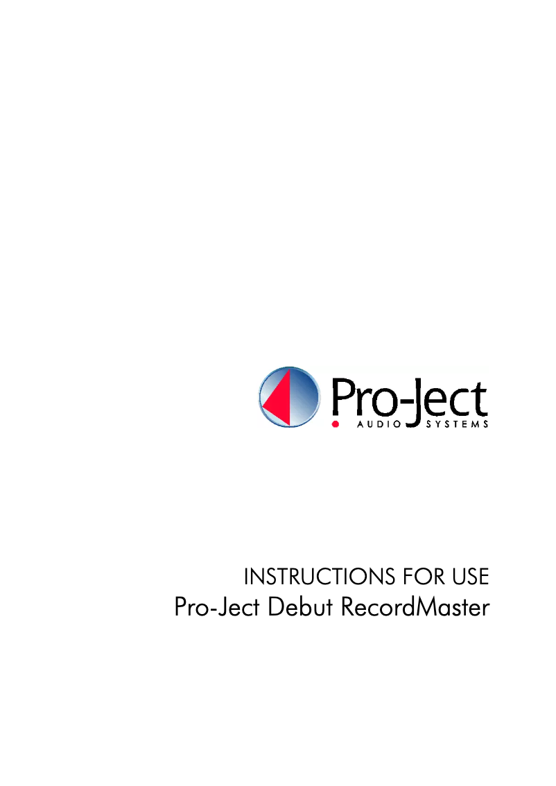 Image de la première page du manuel de l'appareil Debut RecordMaster II