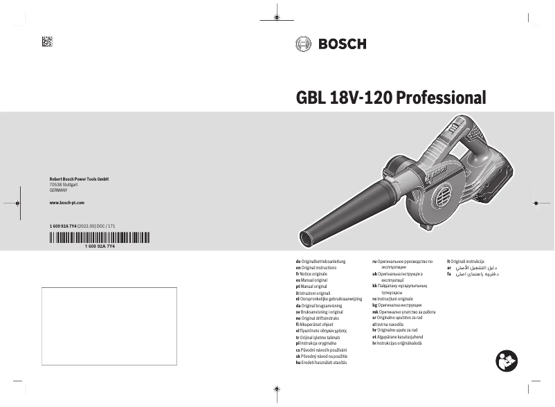 Page 1 de la notice Manuel utilisateur Bosch GBL 18V-120 Professional