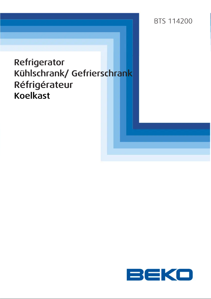 Page 1 de la notice Manuel utilisateur Beko BTS 114200