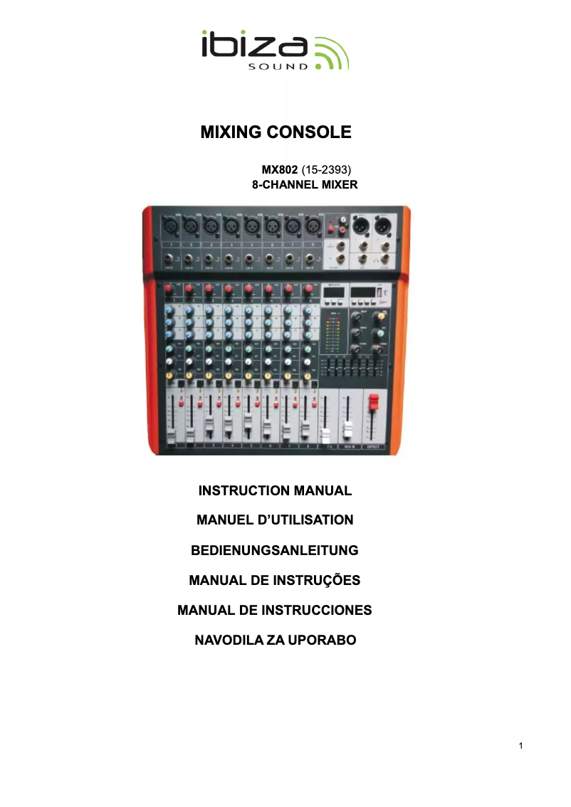 Image de la première page du manuel de l'appareil MX802