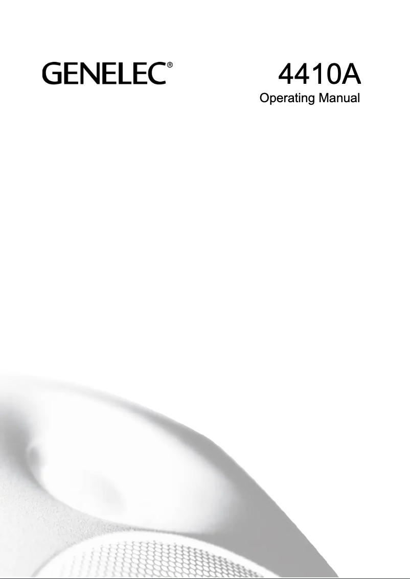Page 1 de la notice Manuel utilisateur Genelec 4410A