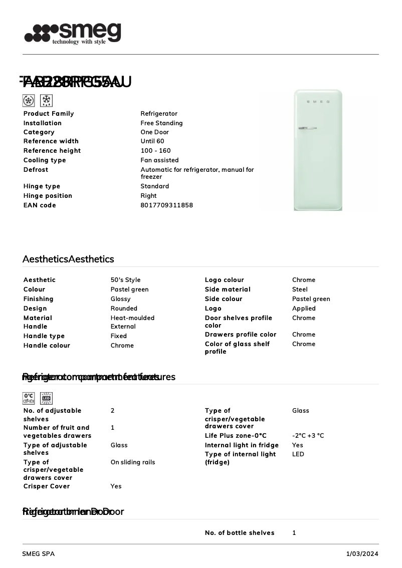 Image de la première page du manuel de l'appareil FAB28RPG5AU