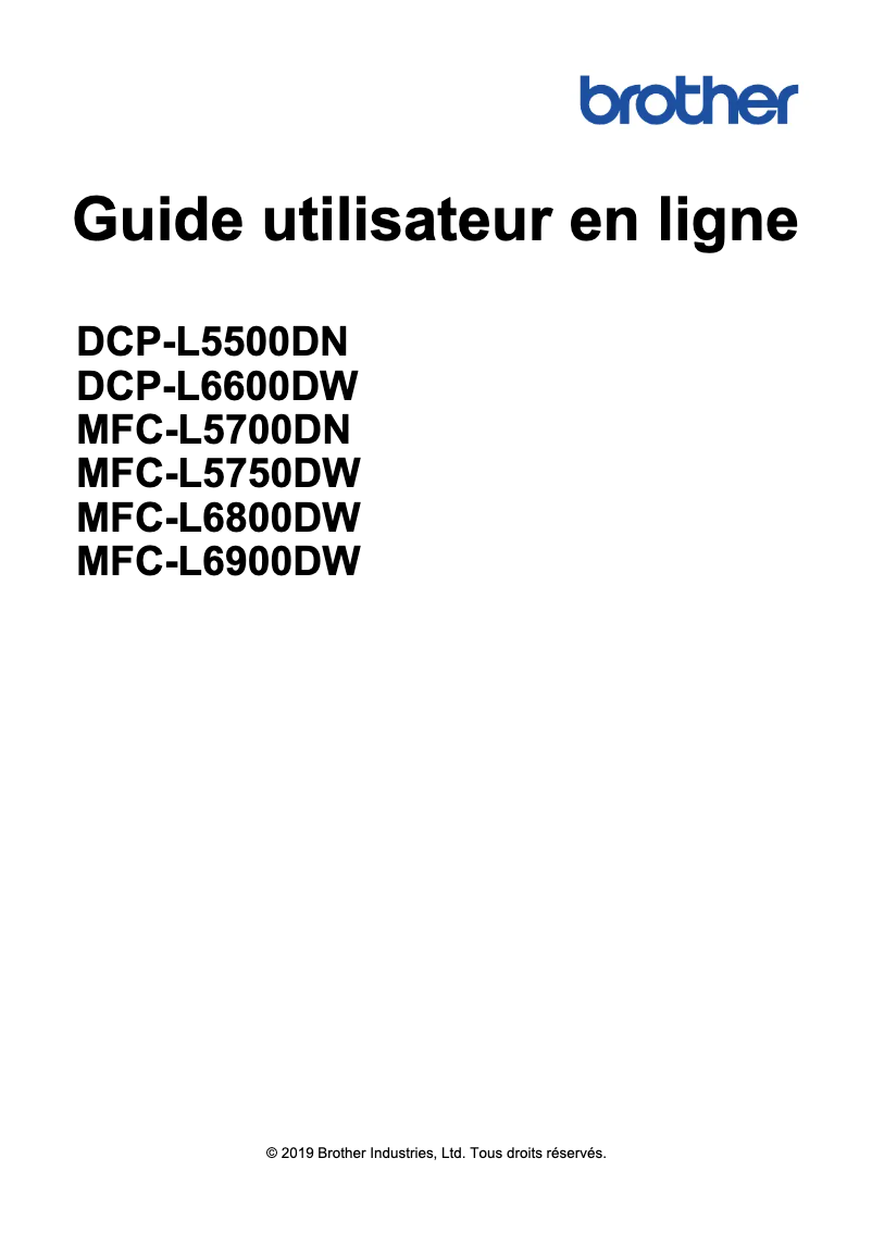 Page 1 de la notice Manuel utilisateur Brother DCP-L5500DN