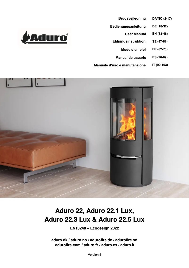 Page n°1 - Manuel utilisateur Aduro 22.3 Lux