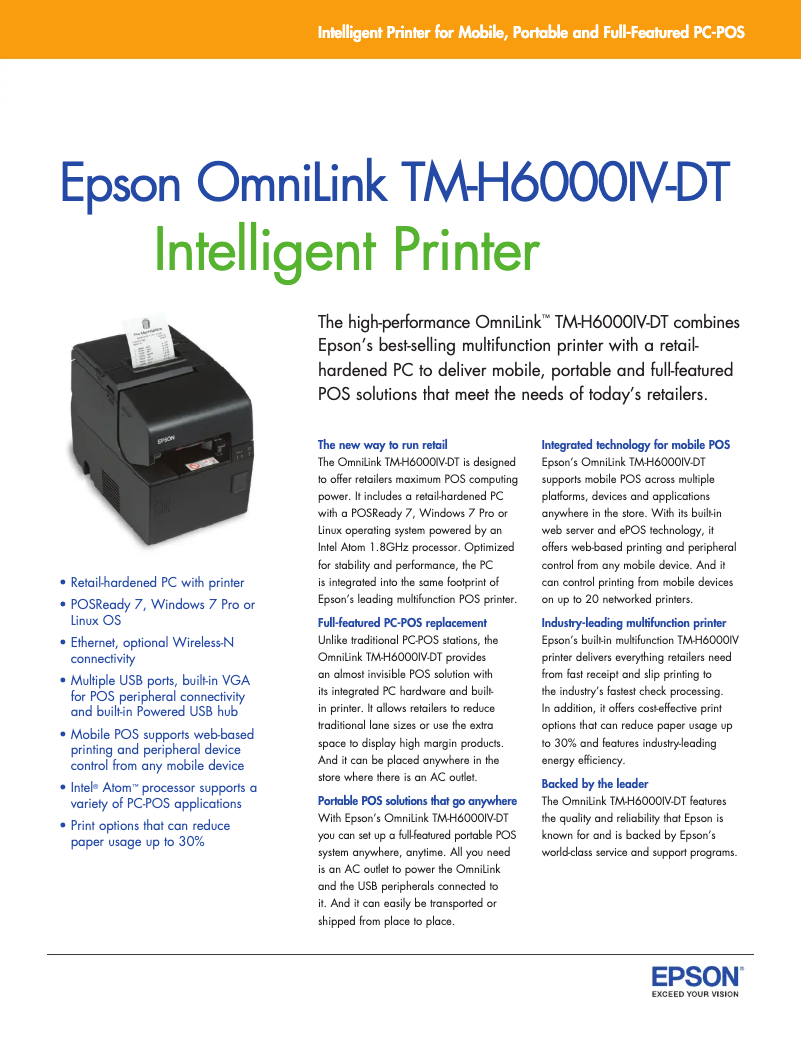 Page n°1 - Fiche technique Epson TM-H6000IV-DT