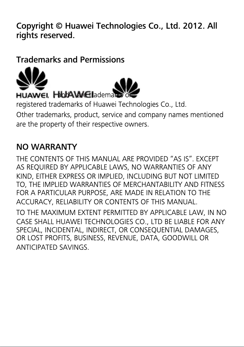 Page n°1 - Manuel utilisateur Huawei G5000