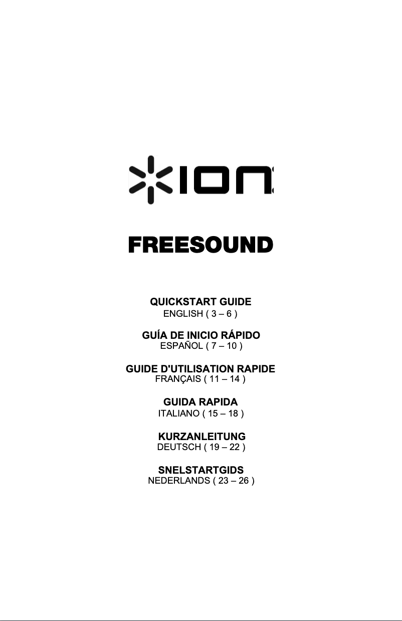 Page 1 de la notice Manuel utilisateur ION Free Sound