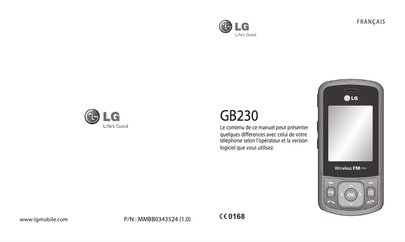 Page n°1 - Manuel utilisateur LG Julia GB230