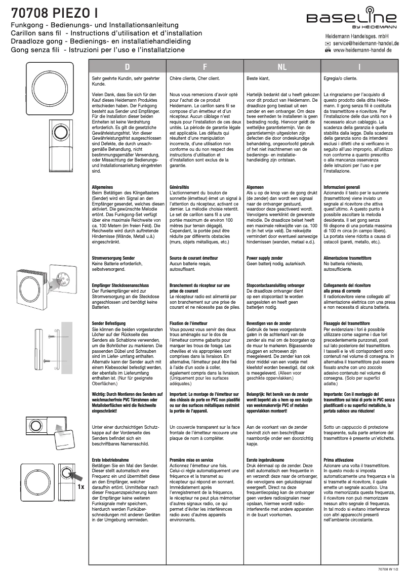 Image de la première page du manuel de l'appareil 70708