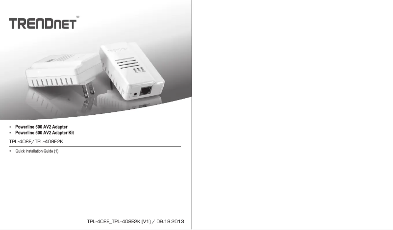 Page n°1 - Manuel utilisateur TRENDnet Powerline 500 TPL-408E2K