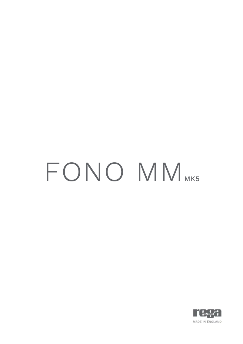 Page n°1 - Manuel utilisateur Rega Fono MM MK5