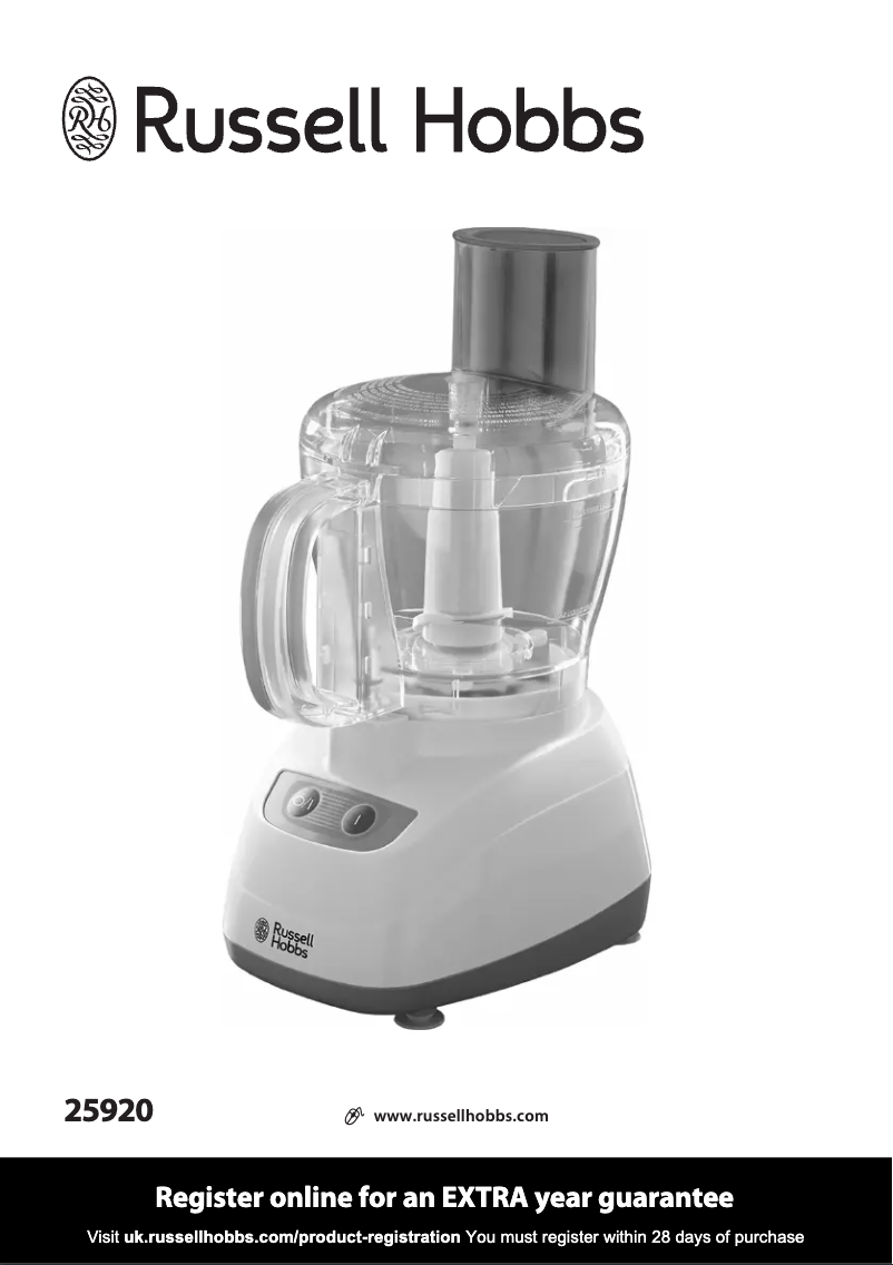 Page 1 de la notice Manuel utilisateur Russell Hobbs 25920