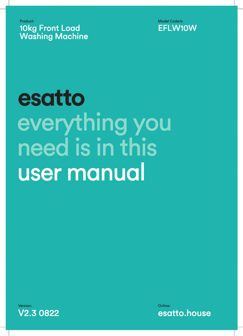 Page n°1 - Manuel utilisateur Esatto EFLW10W