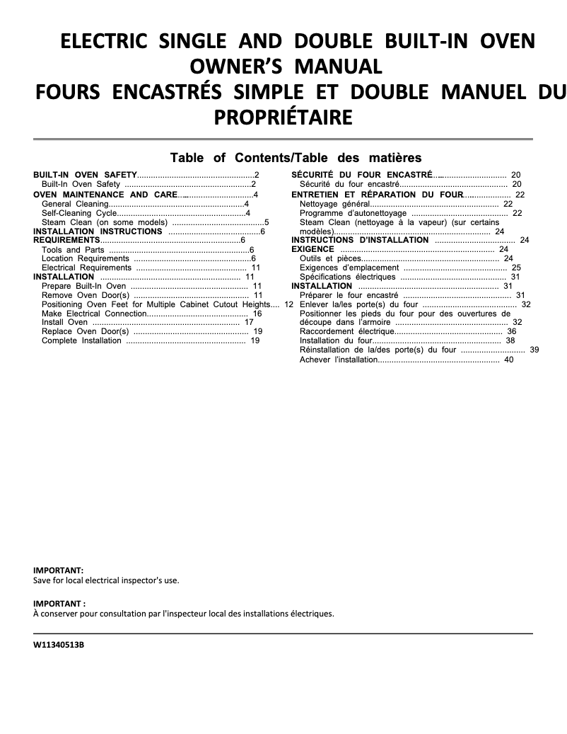 Image de la première page du manuel de l'appareil JJW2430LM