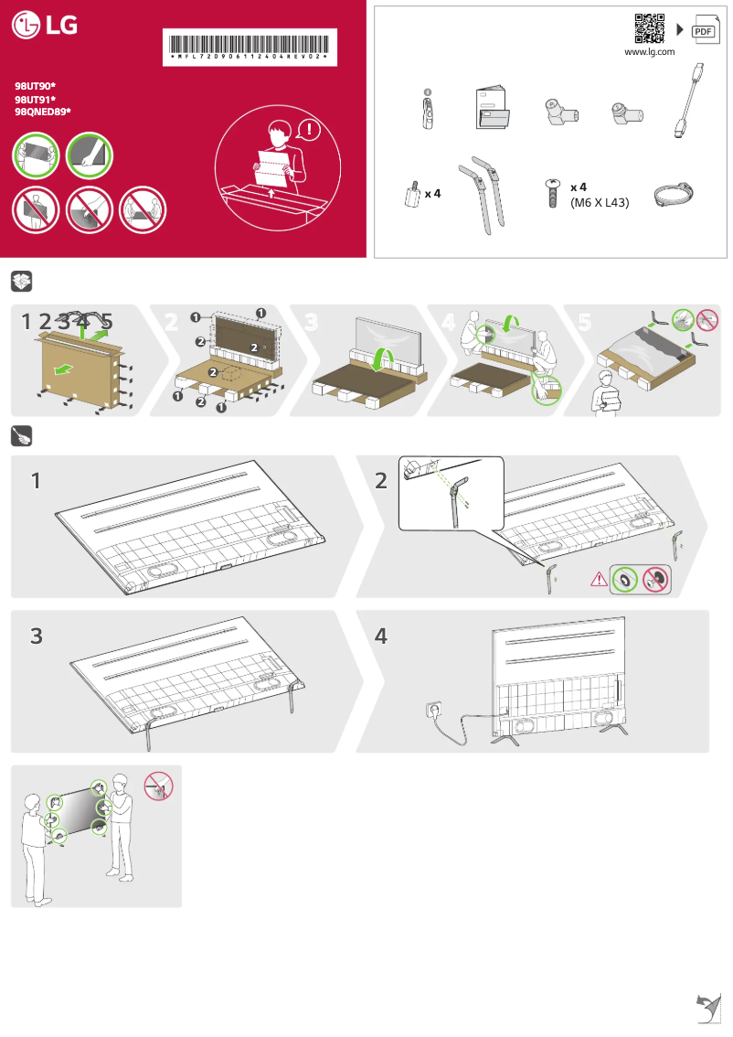 Page n°1 - Manuel utilisateur LG 98QNED89T6A