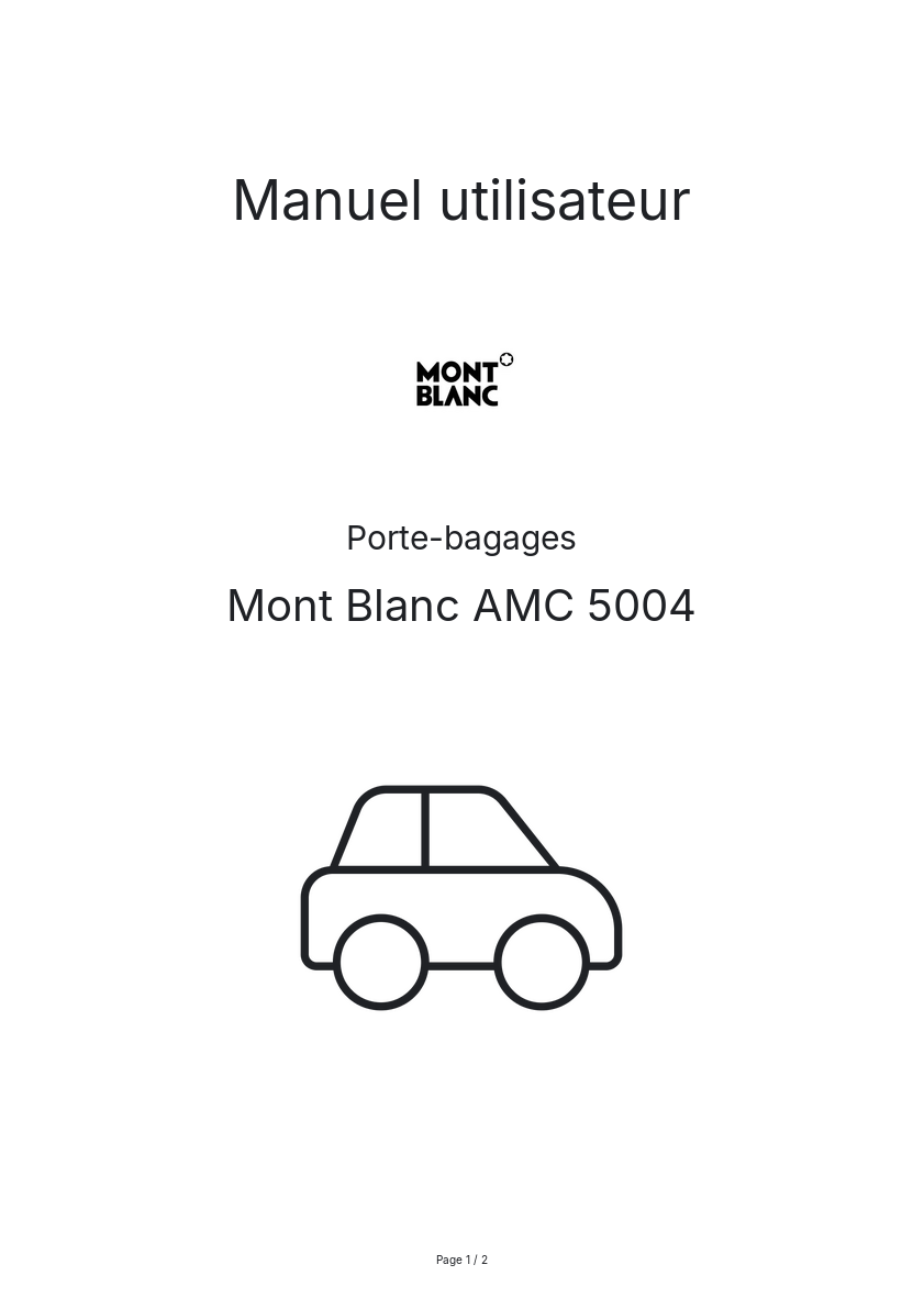 Page n°1 - Manuel utilisateur Mont Blanc AMC 5004