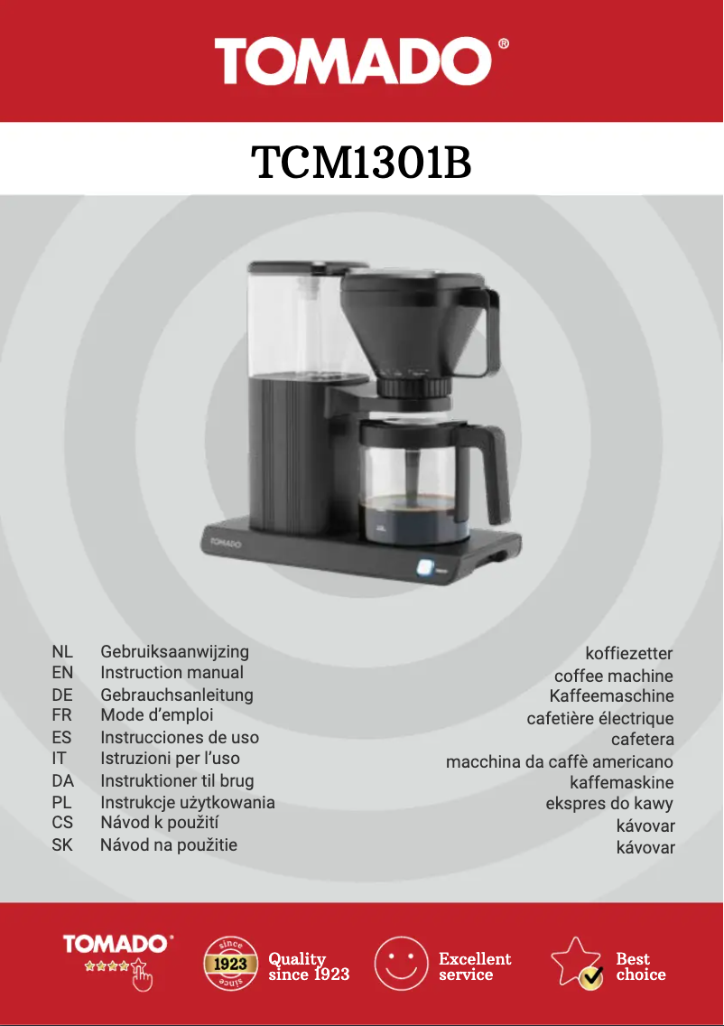 Page 1 de la notice Fiche technique Tomado TCM1301B