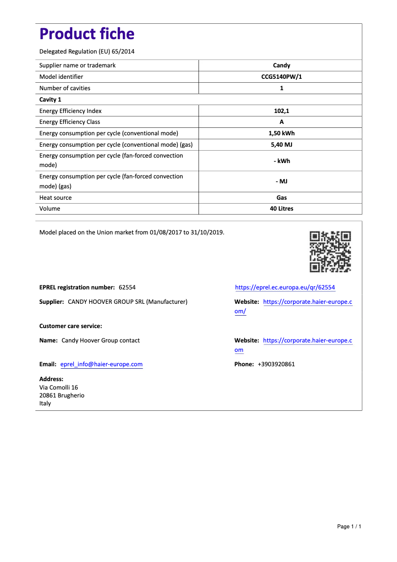 Image de la première page du manuel de l'appareil CCG5140PW/1