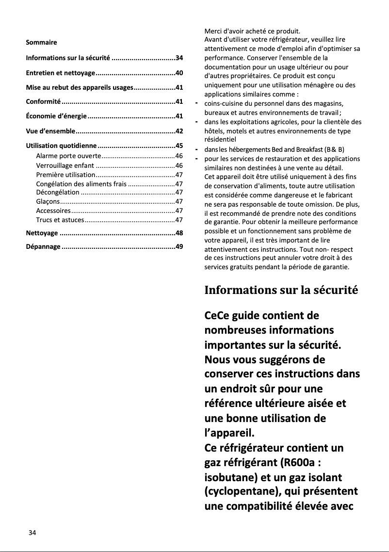 Page 1 de la notice Manuel utilisateur Candy CHSBSV 5172X