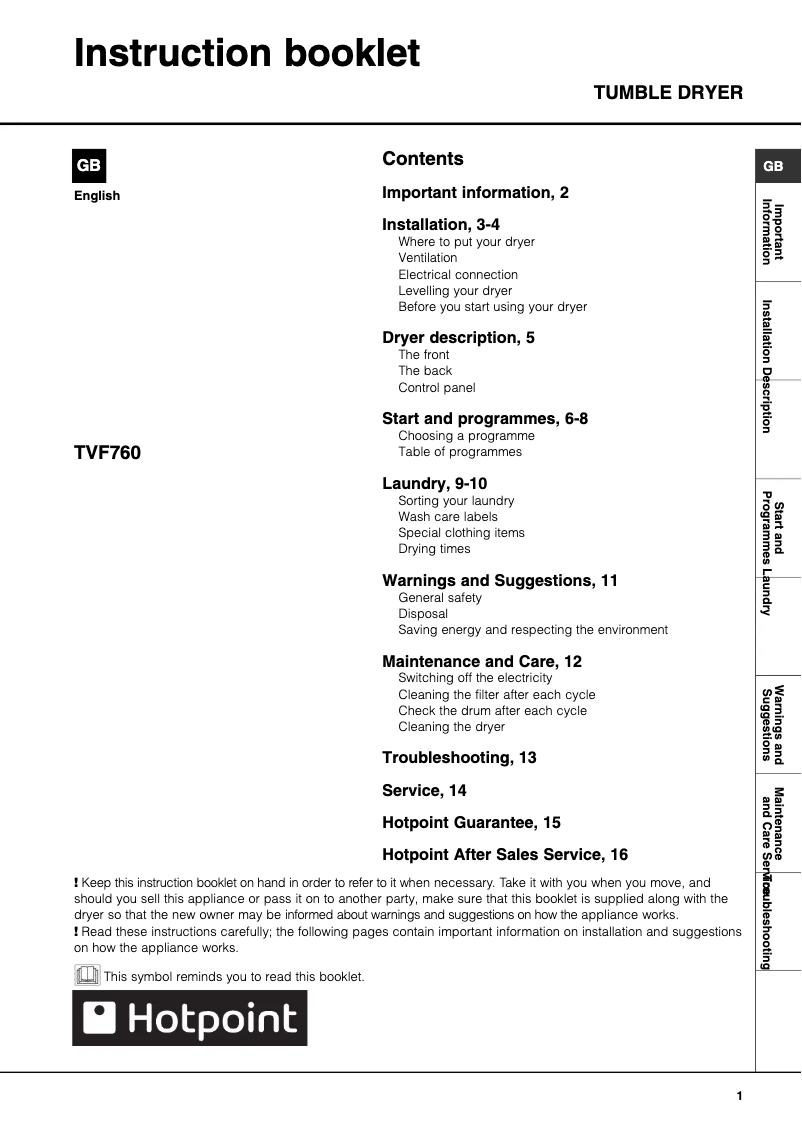 Image de la première page du manuel de l'appareil TVF760P