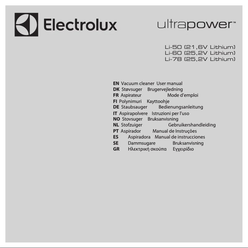 Page 1 de la notice Manuel utilisateur Electrolux UltraPower ZB5026