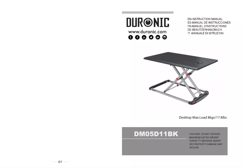 Page n°1 - Manuel utilisateur Duronic DM05D11BK