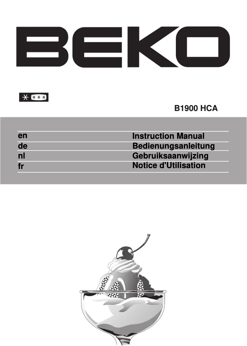 Page n°1 - Manuel utilisateur Beko B 1900 HCA