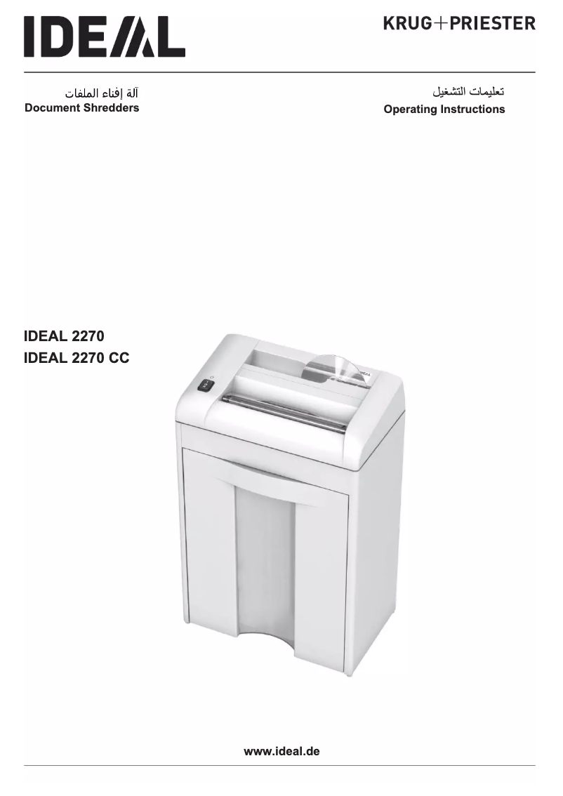 Page n°1 - Manuel utilisateur Ideal 2270