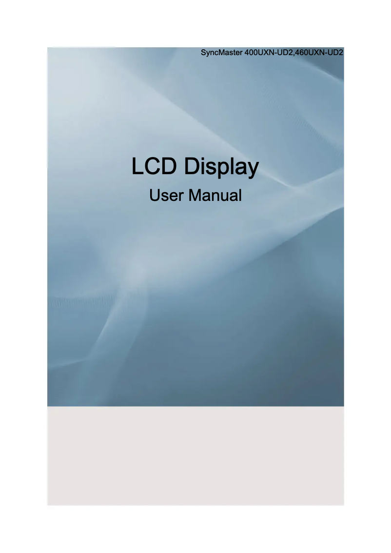 Page n°1 - Manuel utilisateur Samsung SyncMaster 460UXN-UD2