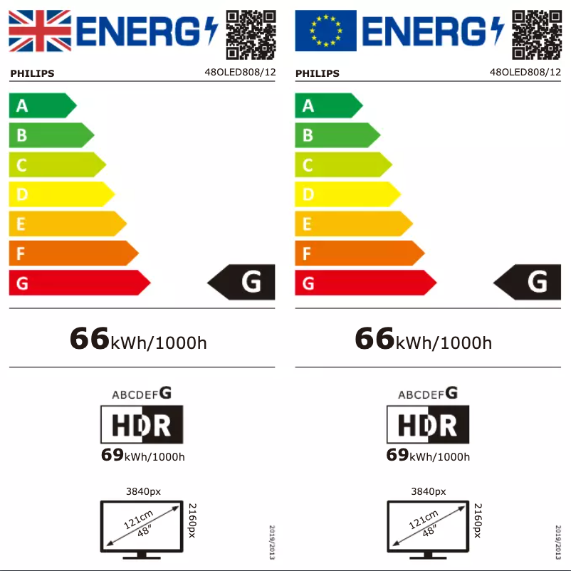 Page n°1 - Label énergétique Philips 48OLED808