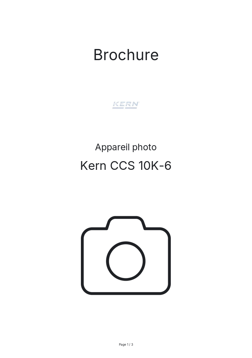Page n°1 - Brochure Kern CCS 10K-6
