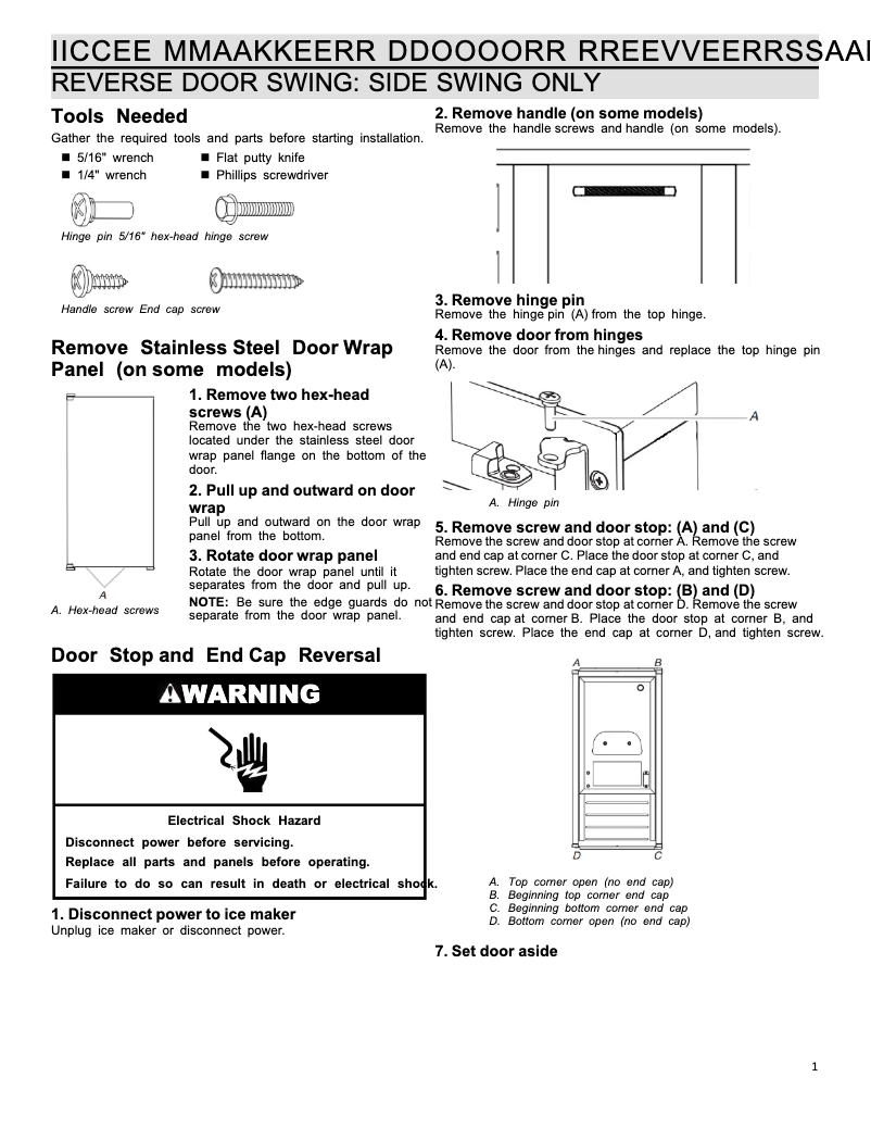Page n°1 - Instructions / montage KitchenAid KUIX535HBS