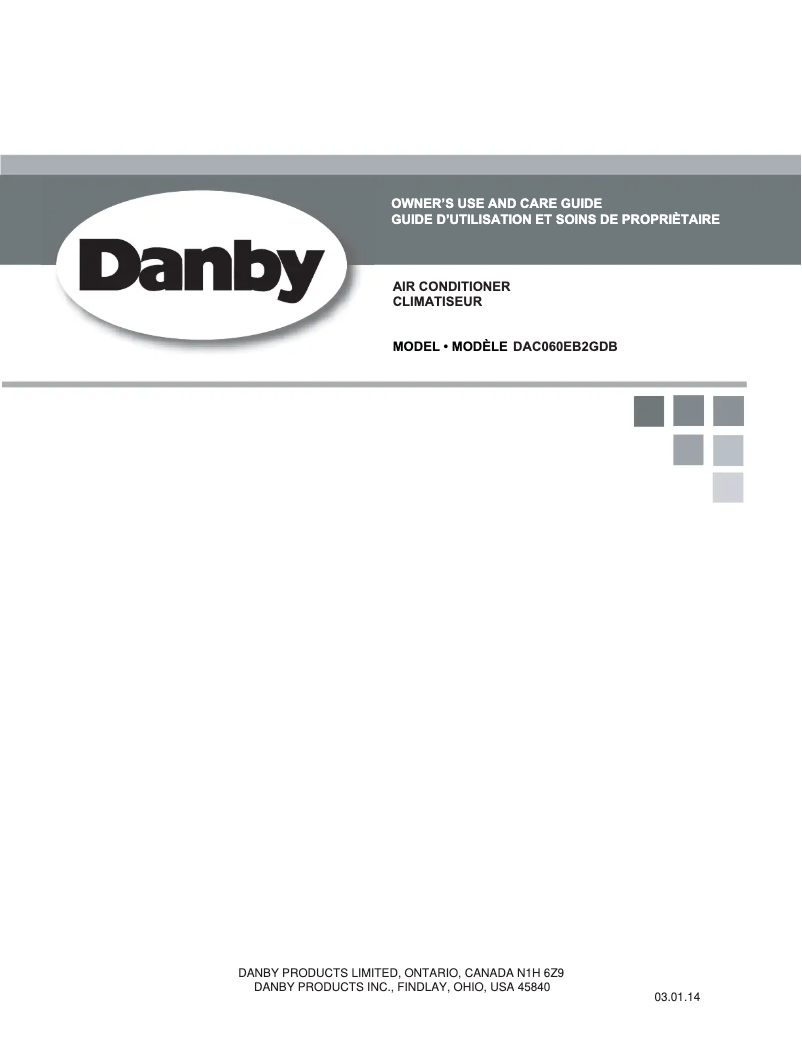 Image de la première page du manuel de l'appareil DAC060EB2GDB