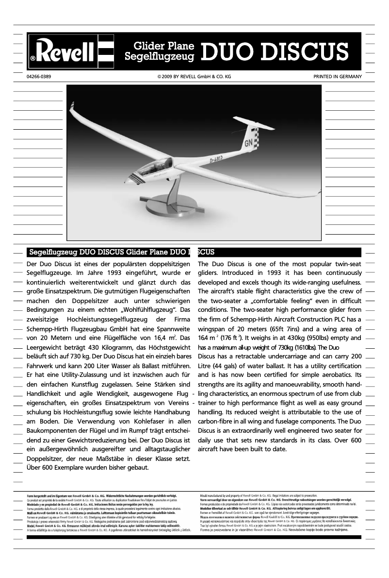 Page 1 de la notice Manuel utilisateur Revell Duo Discus