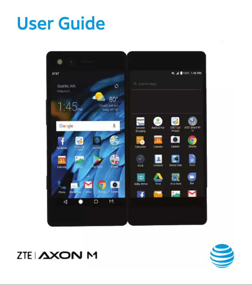 Page 1 de la notice Manuel utilisateur ZTE Axon M