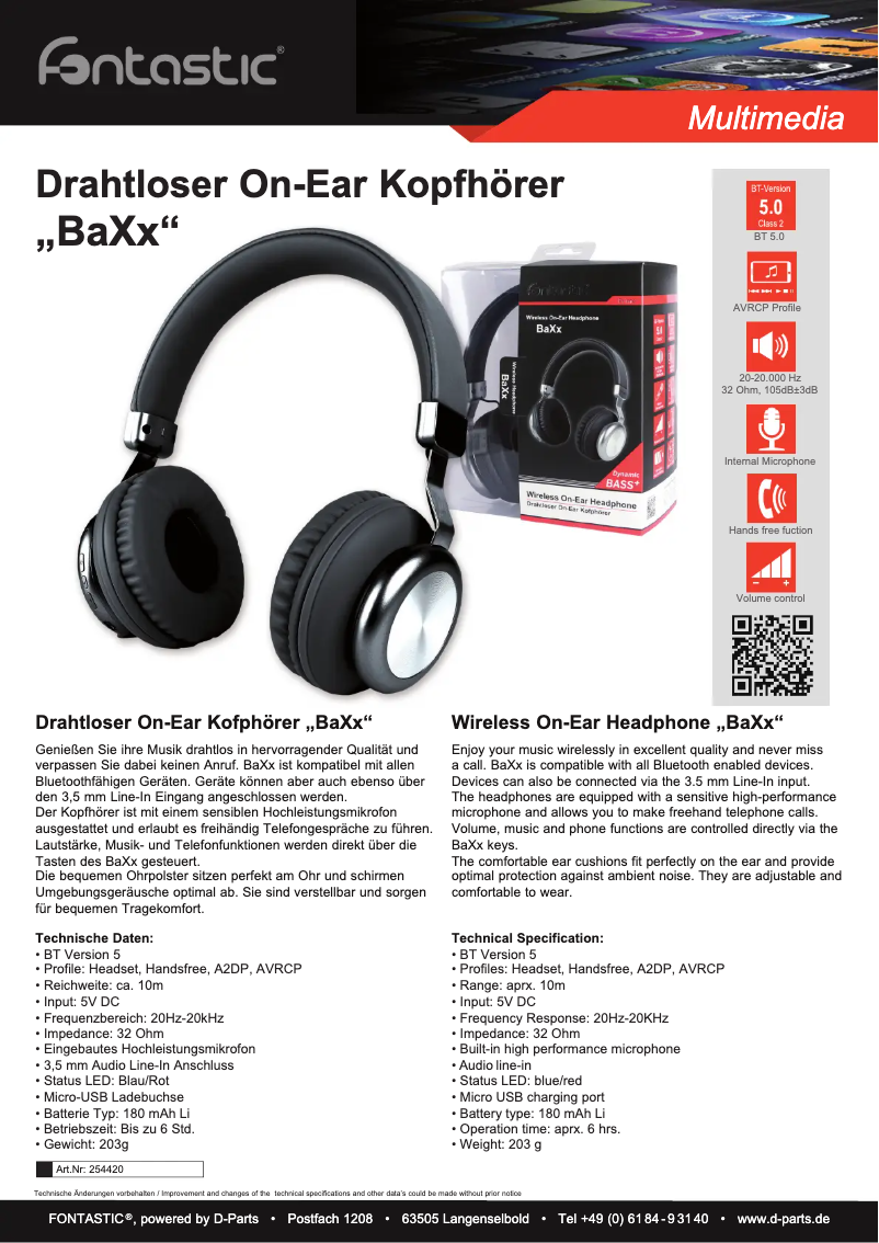 Image de la première page du manuel de l'appareil BAXX/SW