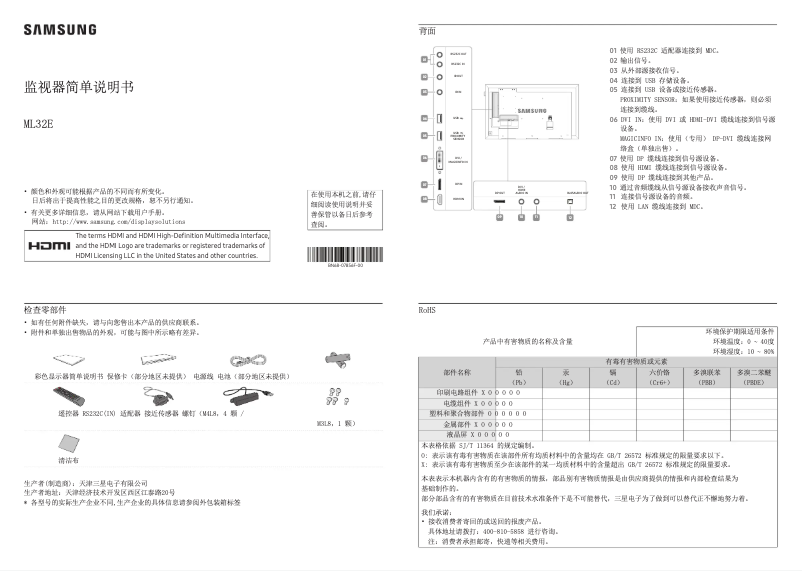 Page 1 de la notice Guide d'installation Samsung ML55E