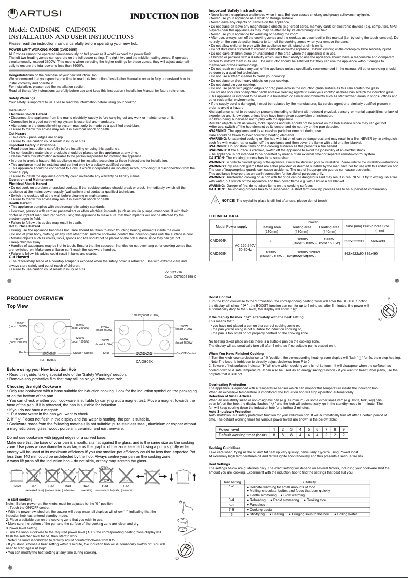 Image de la première page du manuel de l'appareil CAID905KX