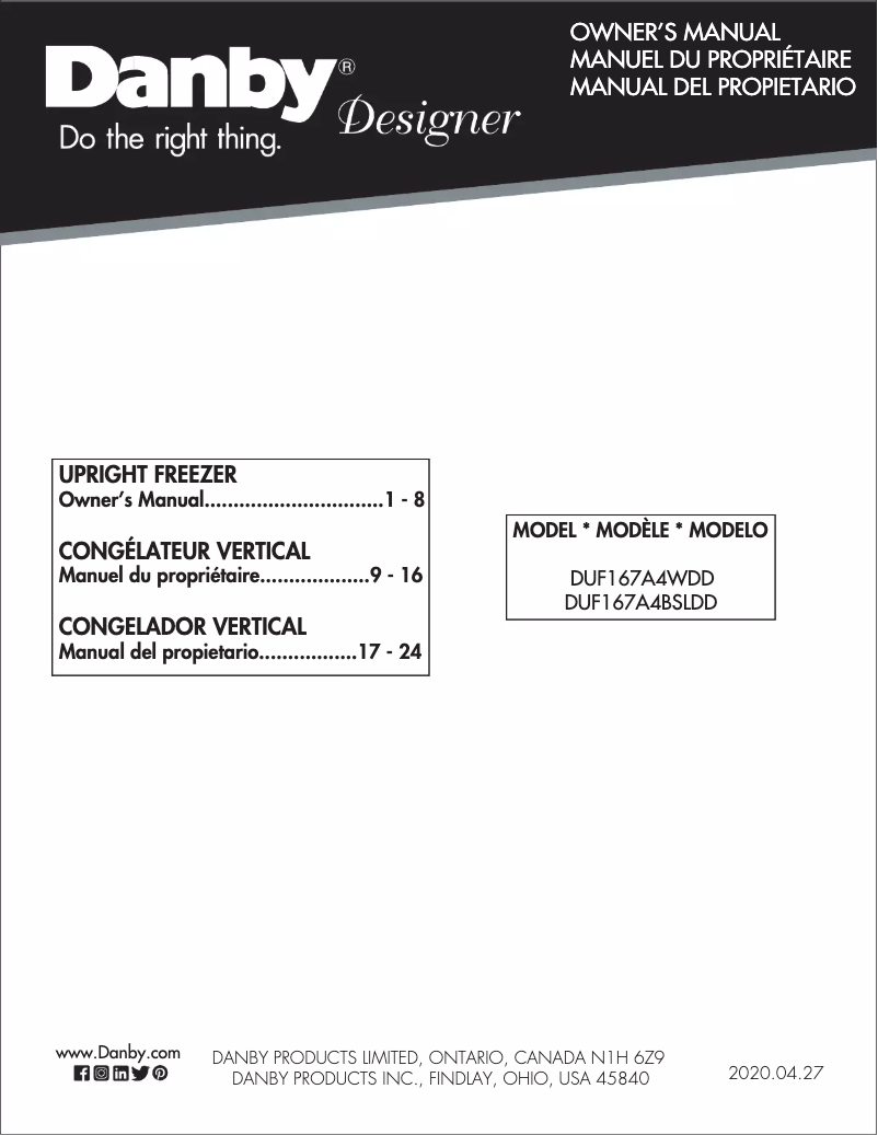 Image de la première page du manuel de l'appareil DUF167A4WDD