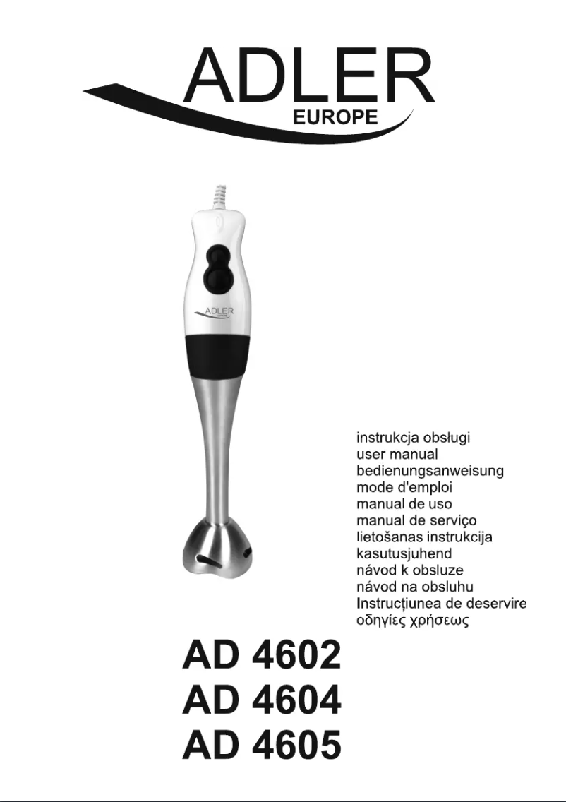 Page 1 de la notice Manuel utilisateur Adler AD 4605