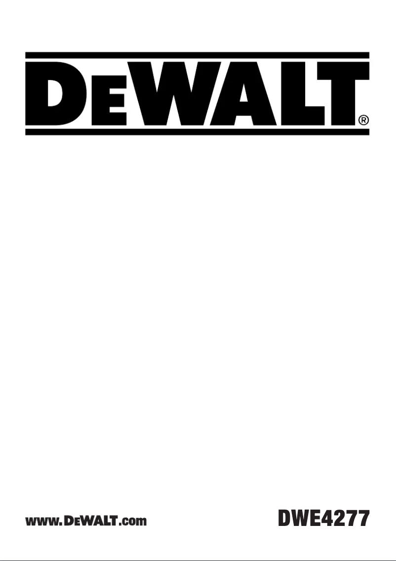 Page n°1 - Manuel utilisateur DeWalt DWE4277