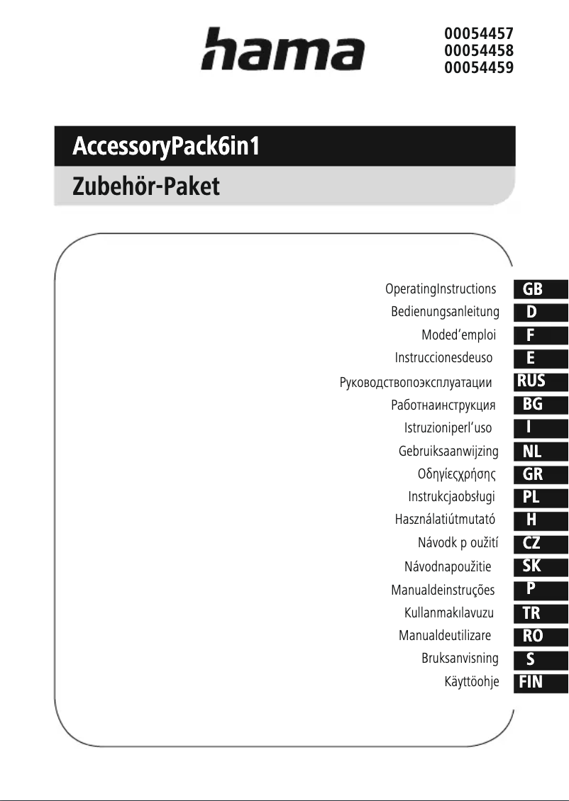 Page 1 de la notice Manuel utilisateur Hama 00054457