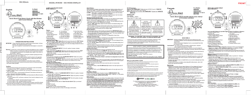 Page n°1 - Manuel utilisateur Sonic Alert SBB500SS