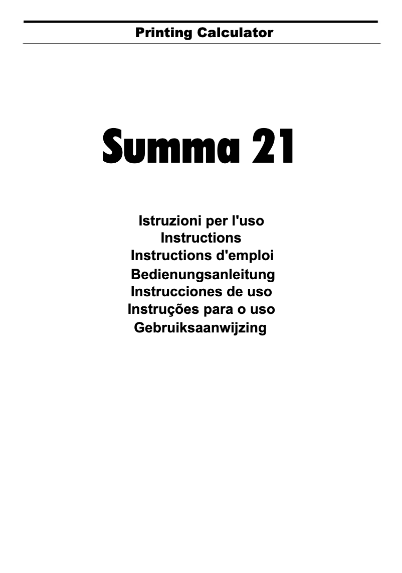 Image de la première page du manuel de l'appareil Summa 2