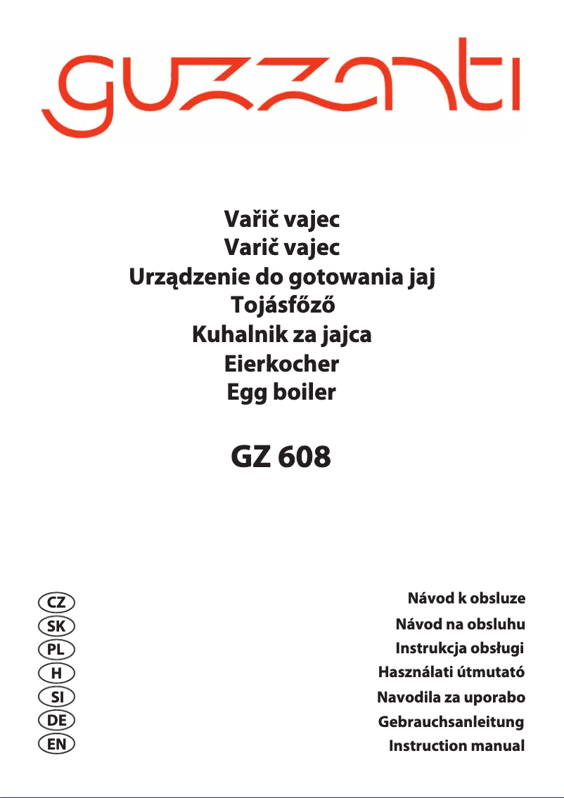 Image de la première page du manuel de l'appareil GZ 608